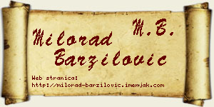 Milorad Barzilović vizit kartica